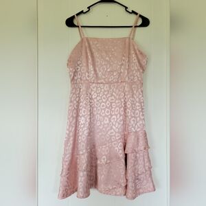 Altar'd State Blush Pink Leopard Print Mini Dress Size M.